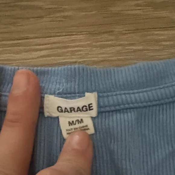 Garage Light Blue Ribbed Top - Picture 2 of 2